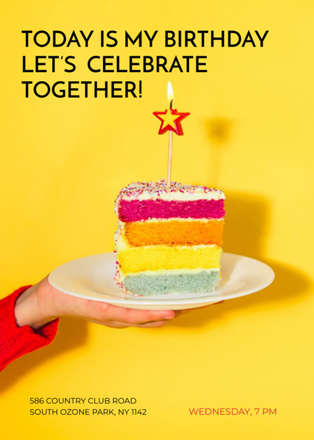 Birthday Party with Birthday Cake Flayer – шаблон для дизайну