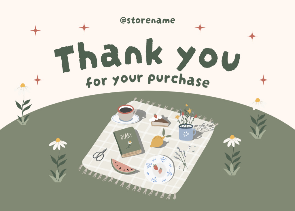 Thank You Letter for Purchase Postcard 5x7in – шаблон для дизайну