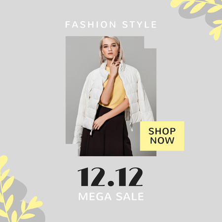 Fashion Sale Announcement with Stylish Woman Instagram Modelo de Design