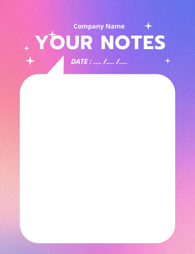 Minimal Daily Notes in Purple Gradient Notepad 107x139mm tervezősablon