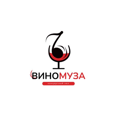 Concert Hall Ad with Note in Wineglass Animated Logo – шаблон для дизайна