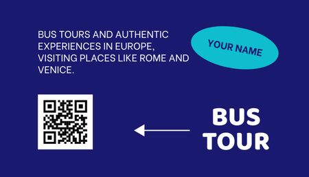 Bus Travel Tour Announcement Business Card US Design Template