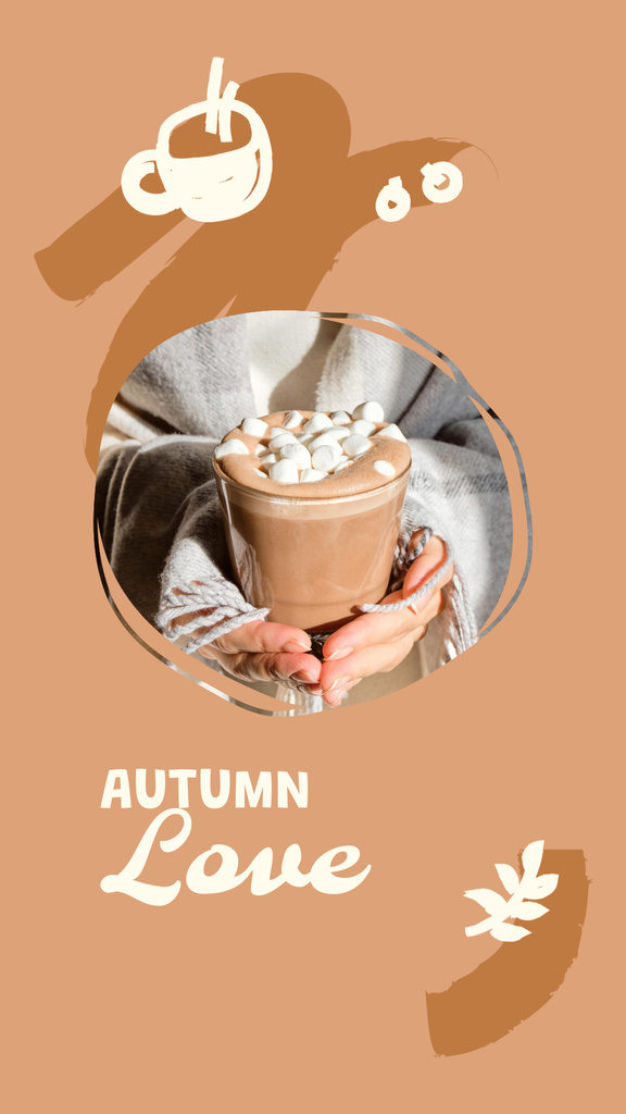 Autumn Inspiration with Marshmallows in Cocoa Instagram Story Tasarım Şablonu