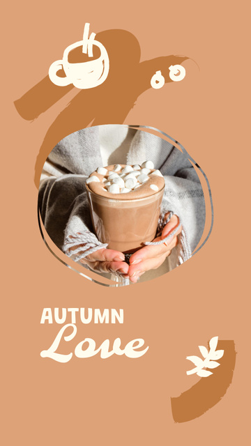 Platilla de diseño Autumn Inspiration with Marshmallows in Cocoa Instagram Story