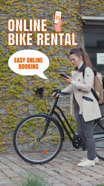 Online Bicycles Rental Service With Booking TikTok Video Πρότυπο σχεδίασης