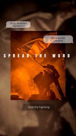 Designvorlage Spread the Word about War in Ukraine für Instagram Story