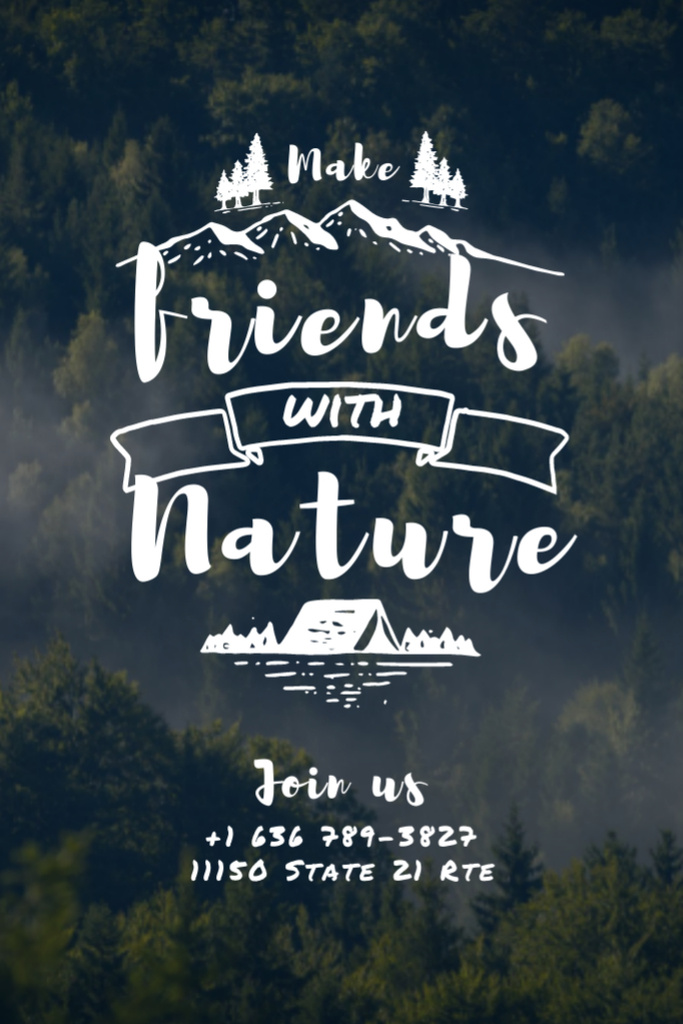 Nature Quote with Scenic Mountain View Flyer 4x6in Design Template