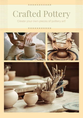 Ceramic Workshop Collage Poster Design Template