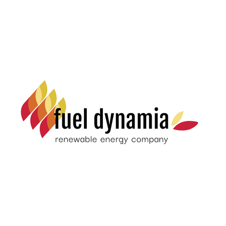 Plantilla de diseño de Renewable Energy Leaves Icon in Red Logo 1080x1080px 