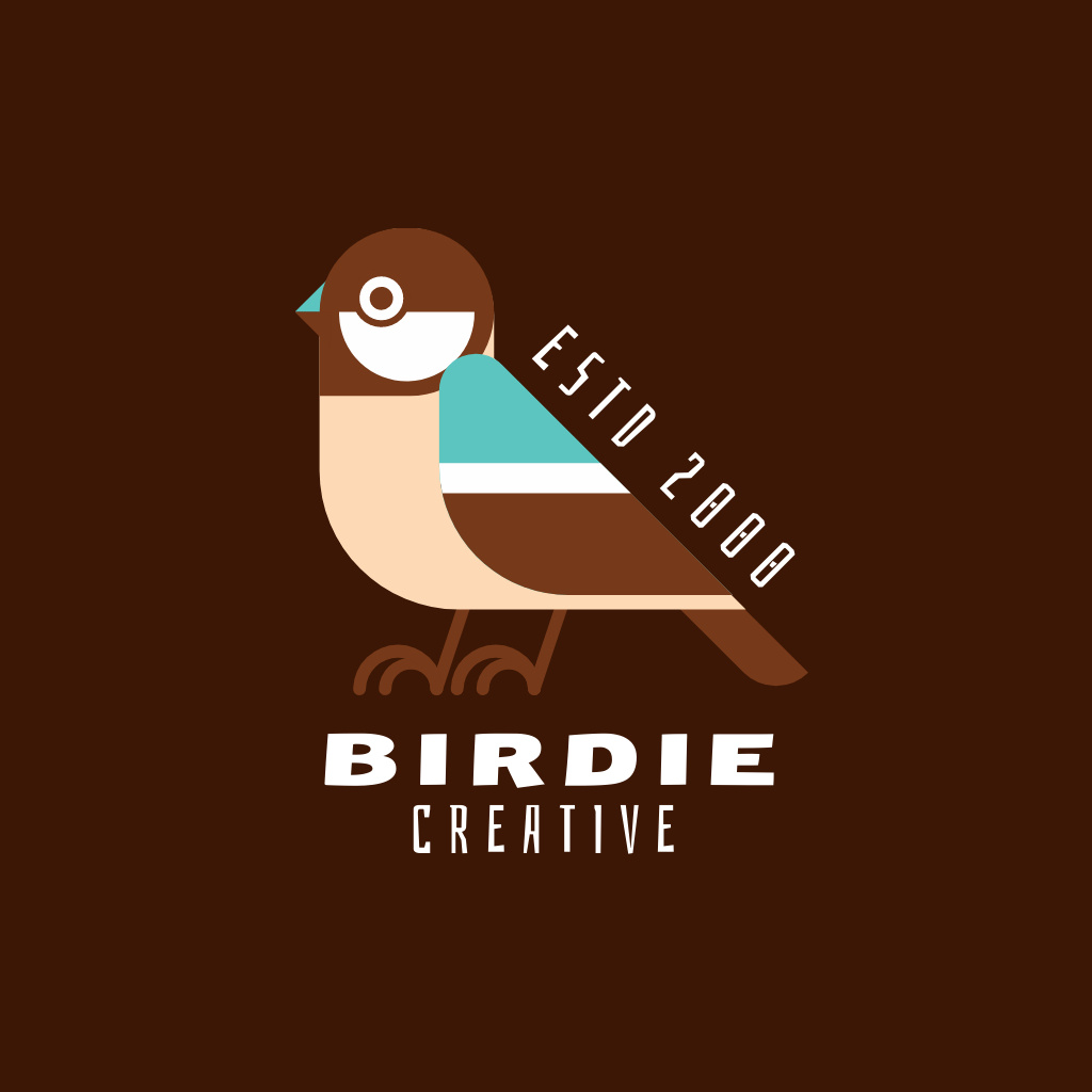 Template di design Cute Brown Sparrow Bird Logo