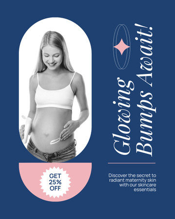 Platilla de diseño Young Pregnant Woman Applying Skin Care Cream Instagram Post Vertical