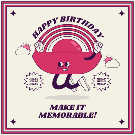Platilla de diseño May Your Birthday Be Memorable LinkedIn post