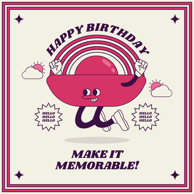 May Your Birthday Be Memorable LinkedIn postデザインテンプレート
