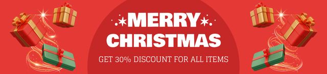 Christmas Greeting with Discount Offer Ebay Store Billboard tervezősablon