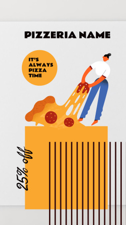Ontwerpsjabloon van Instagram Story van Pizza 25 korting op korting