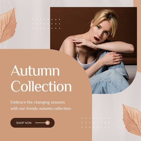 Ontwerpsjabloon van Instagram van Promo van de herfstcollectie voor stijlvolle vrouwen