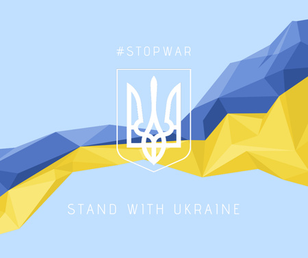 Plantilla de diseño de bandera nacional de ucrania y emblema de ucrania Facebook 