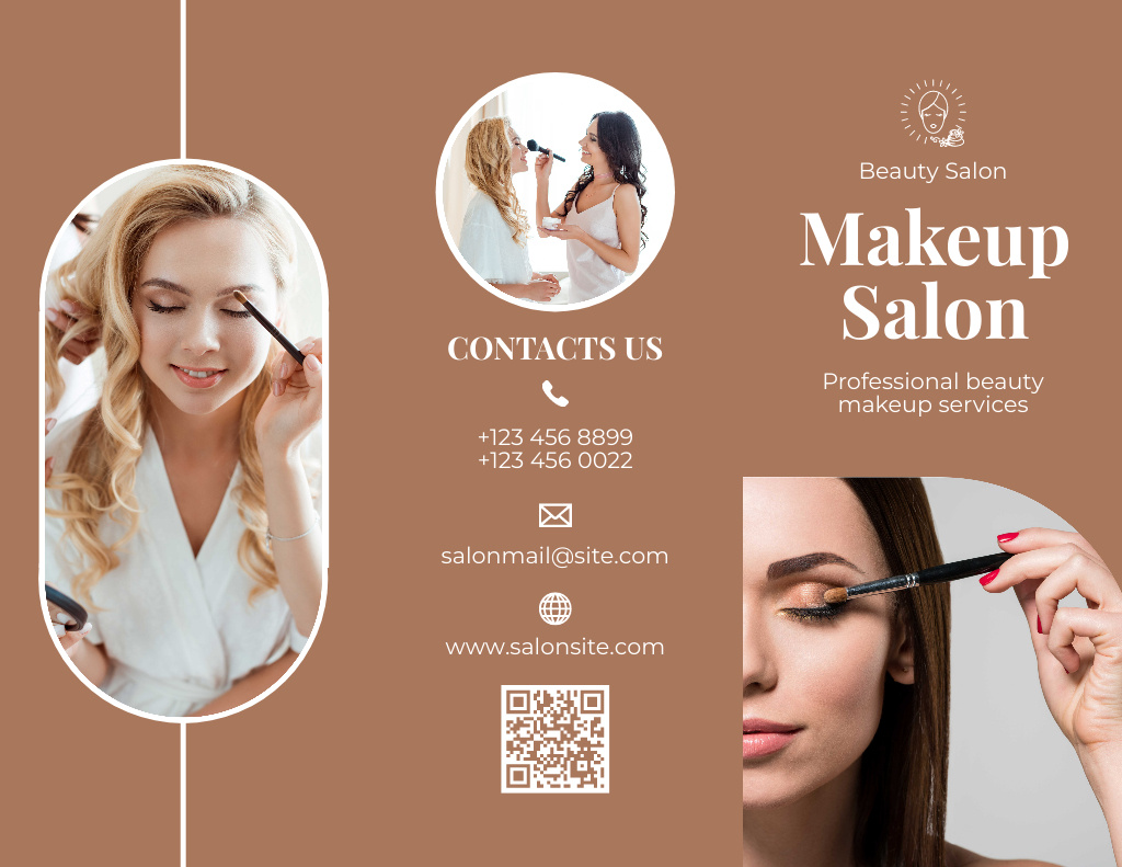 Designvorlage Makeup Salon Services Offer für Brochure 8.5x11in