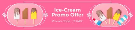 Promo nabídka lahodné zmrzliny Ebay Store Billboard Šablona návrhu