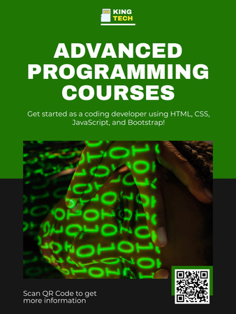 Ad of Advanced Programming Courses Poster US Design Template