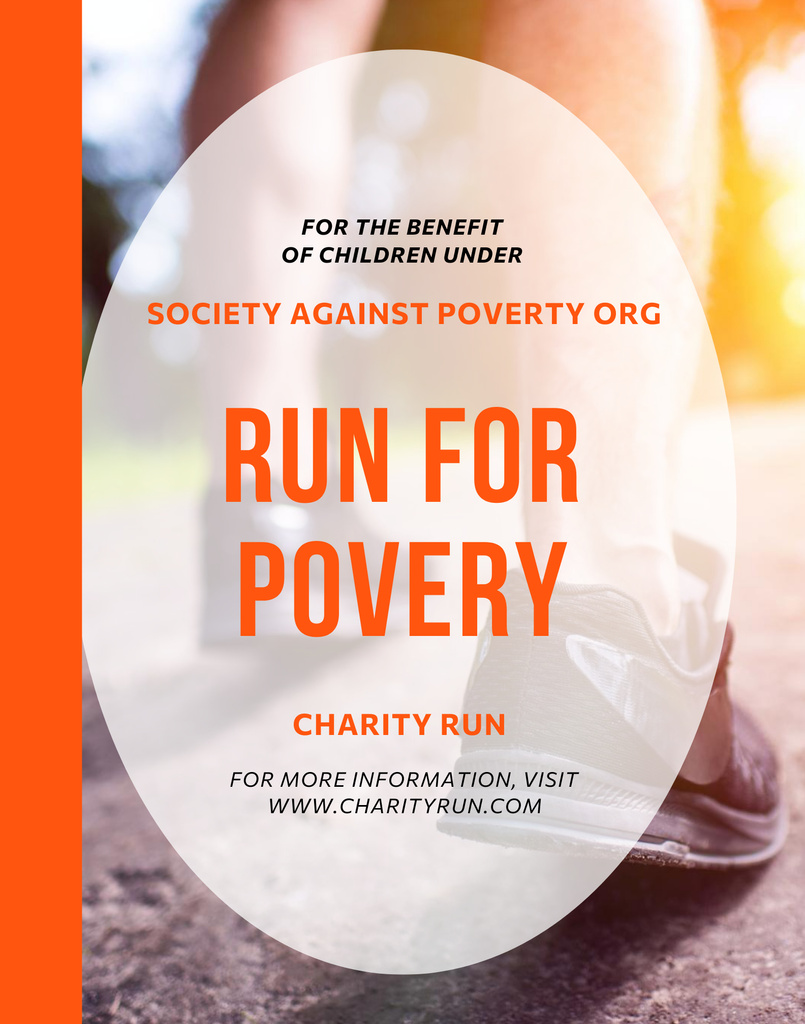 Charity Run Announcement with Running Man Poster 22x28in Šablona návrhu