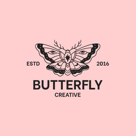 Creative Butterfly Drawing Logo Design Template
