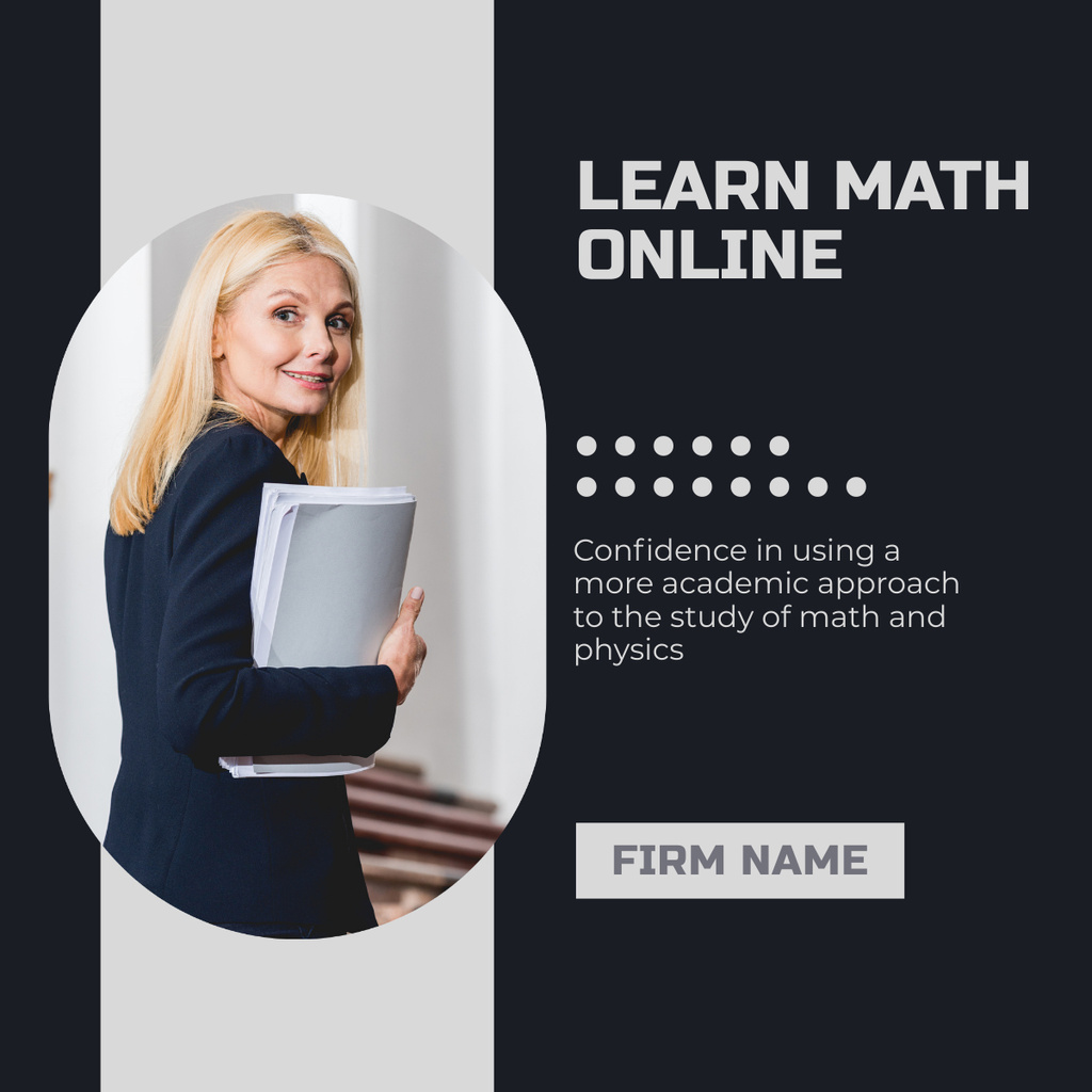Online Math Classes LinkedIn post tervezősablon