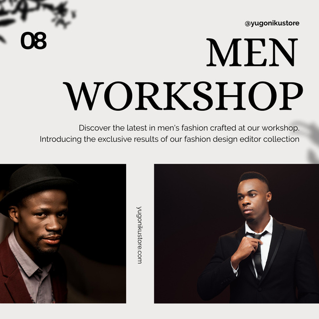 Ontwerpsjabloon van Instagram van Men's Workshop Services to Create Stylish Collections