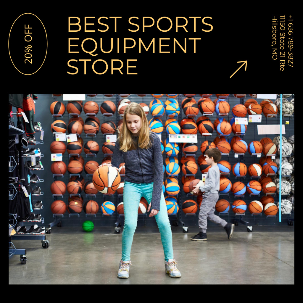 Best Sport Equipment with Discount Instagram Πρότυπο σχεδίασης
