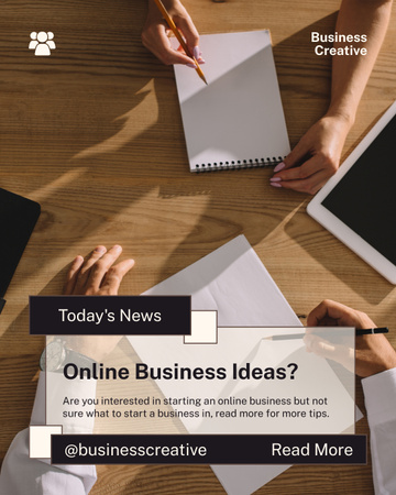 Platilla de diseño Offering Ideas for Creating Online Business Instagram Post Vertical
