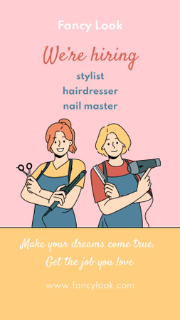 Designvorlage We Are Hiring Beauty Masters für Instagram Video Story