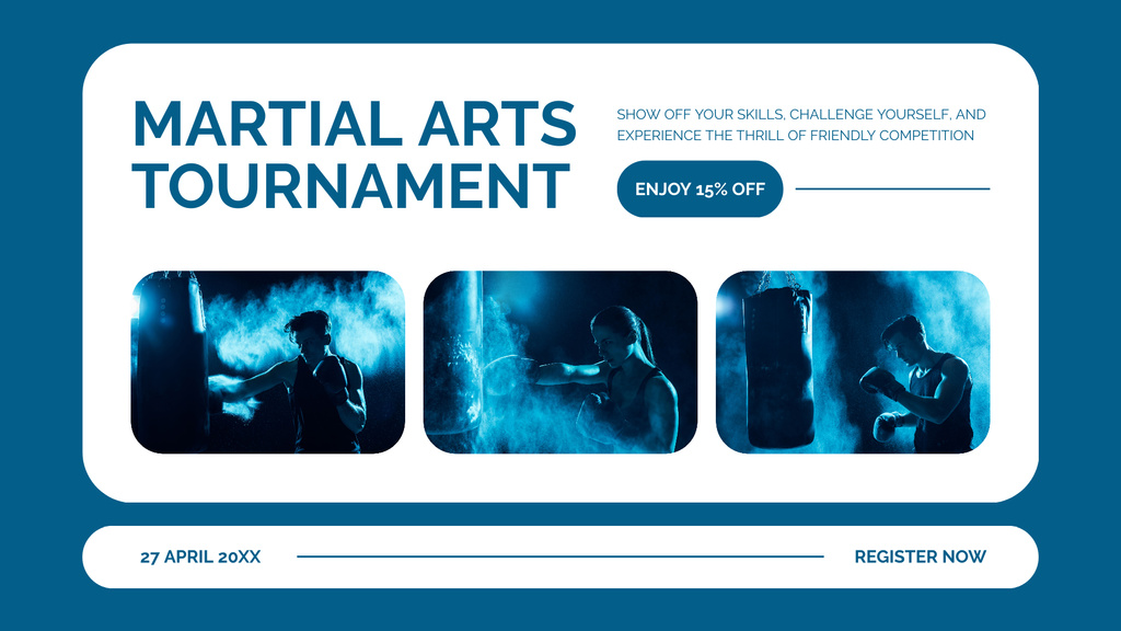 Plantilla de diseño de Early Access Martial Arts Tournament FB event cover 