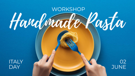 Handmade Pasta Preparation Workshop Ad  FB event cover Design Template