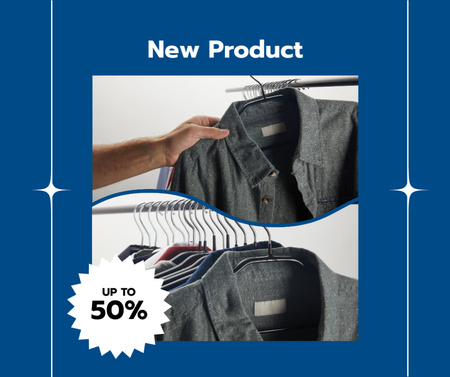 New Clothing Ad with Black Jacket Facebook Design Template
