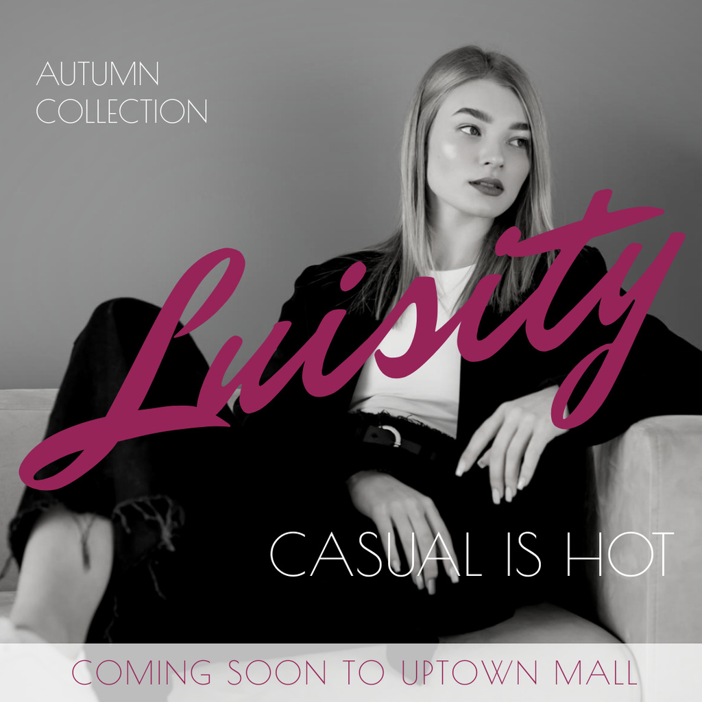 Designvorlage Fashion collection advertisement with Stylish Woman für Instagram