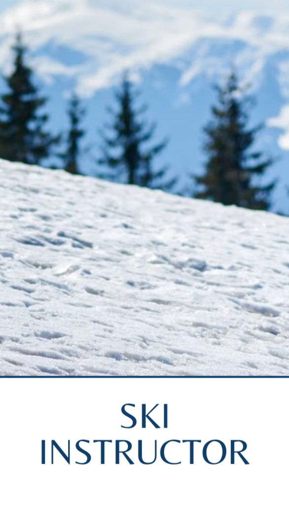 Plantilla de diseño de Ski Instructor Offer Business Card US Vertical 