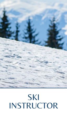 Ski Instructor Offer Business Card US Vertical Design Template