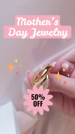 Mother's Day Jewelry And Rings With Discount TikTok Video Design Template