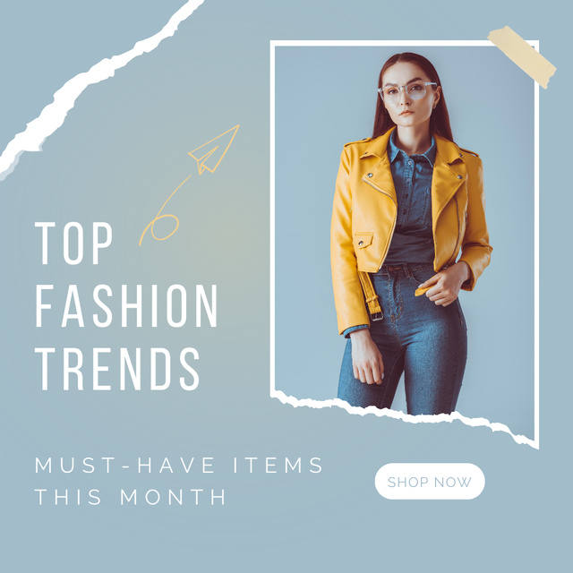 Women's fashion trends blue Instagram Šablona návrhu