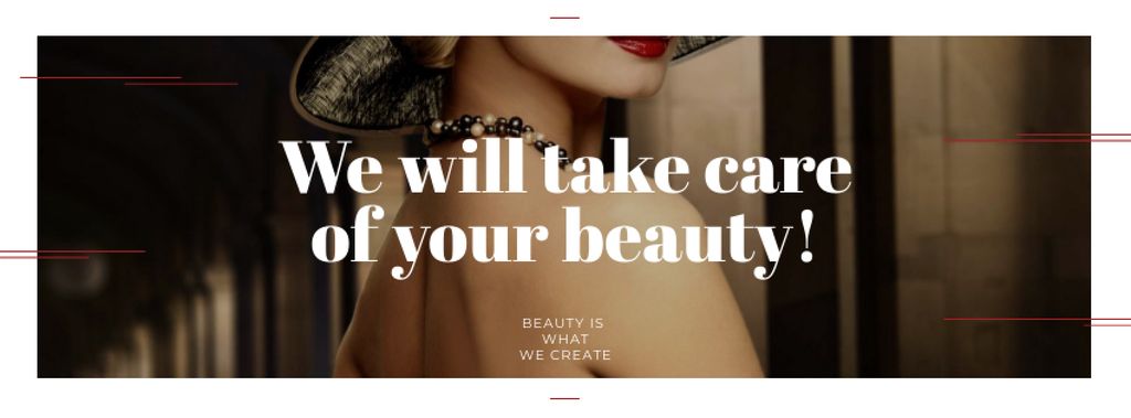 Citation about care of beauty Facebook cover Modelo de Design