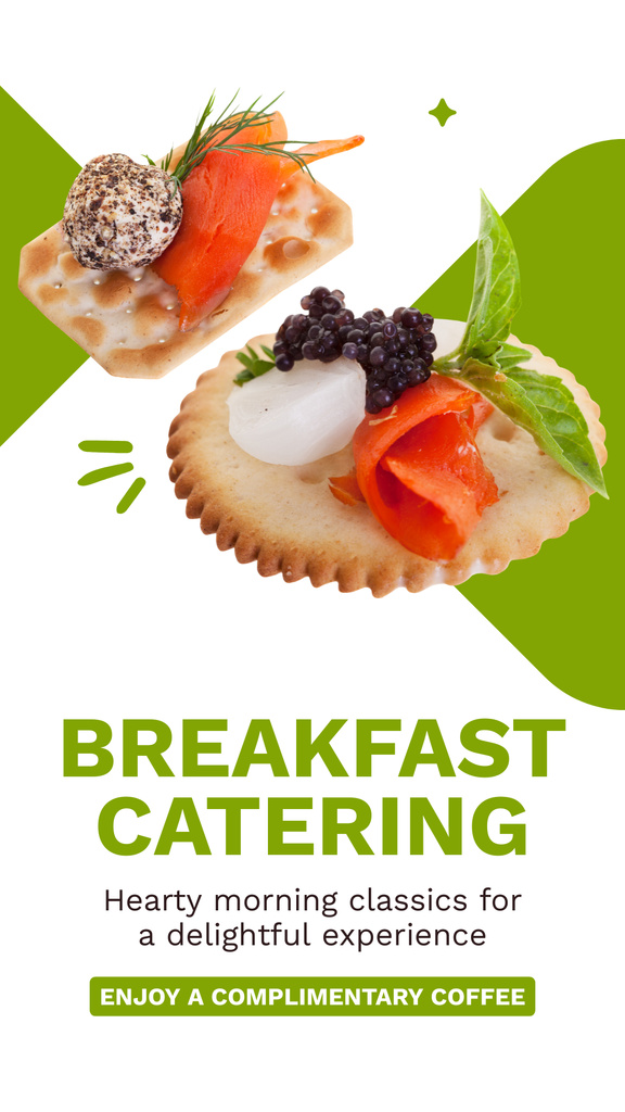 Catering Services with Tasty Canape Snacks Instagram Story Design Template