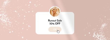 Sale Offer with Stylish Young Woman Facebook Video cover Design Template