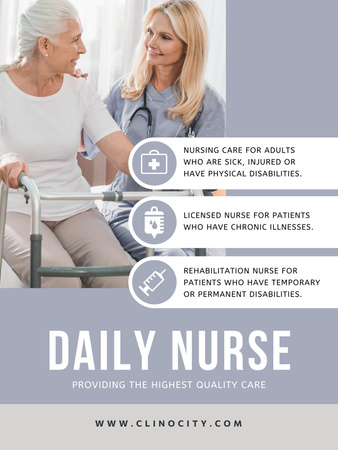 Designvorlage Nursing Services Offer für Poster US