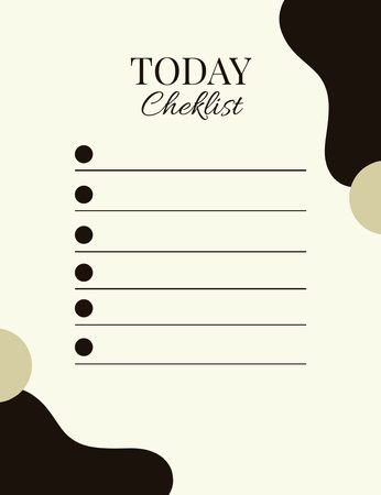 Empty Blank for Checklist Notepad 107x139mm Design Template