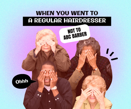 piada sobre visitar cabeleireiro Medium Rectangle Modelo de Design
