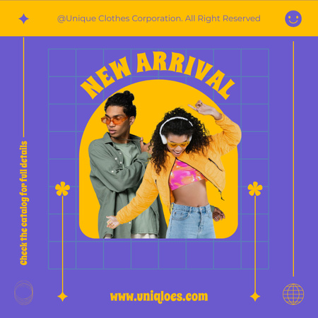 Fashion Collection Ads with Stylish Couple Instagram Design Template
