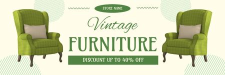 Platilla de diseño Upholstered Vintage Furniture at Discount Twitter