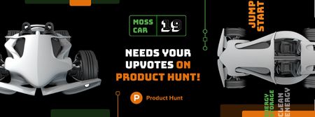 Product Hunt Launch Ad with Sports Car Facebook cover Design Template