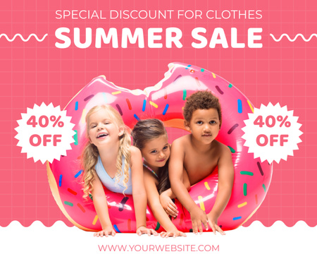 Summer Discount for Kids Clothing Facebook Design Template