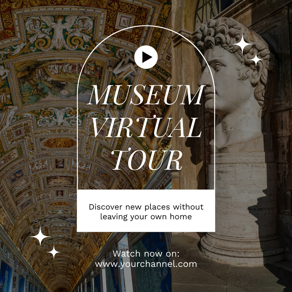 Ontwerpsjabloon van Instagram van Museum Virtual Tour Ad